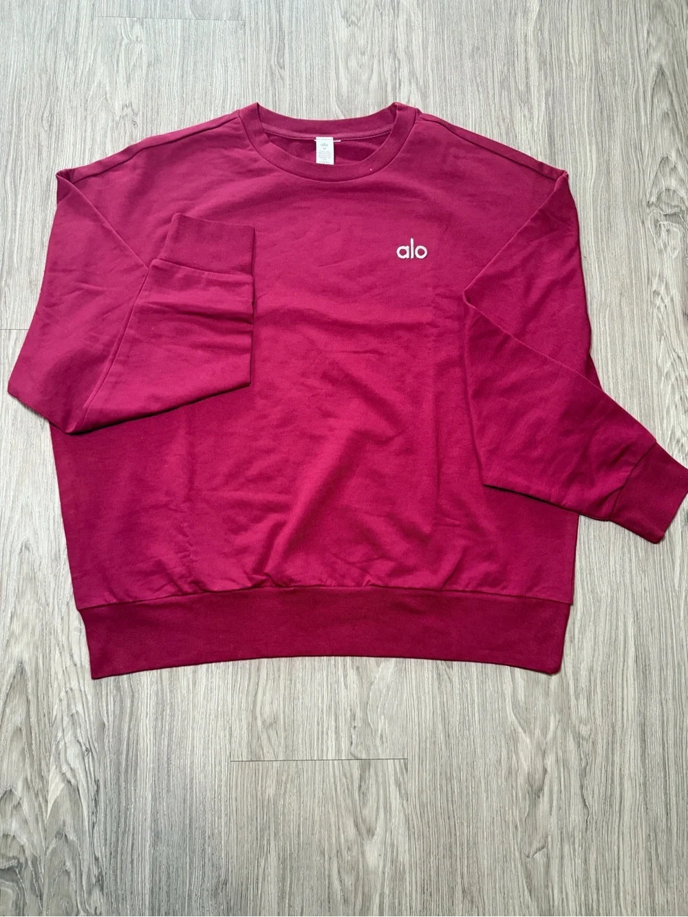 ALO Yoga Kids Raspberry Long Sleeve Crewneck & Jogger Pajama Set